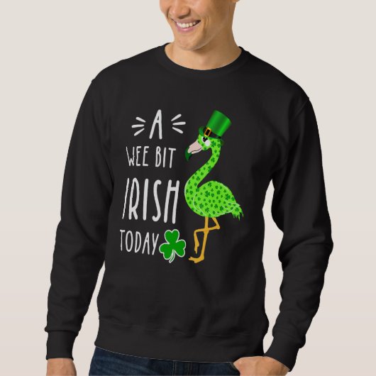 Een beetje Iers vandaag Flamingo St Patrick S Day Trui (Voorkant)