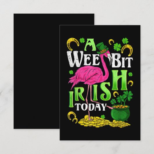 Een beetje Iers vandaag sint-Patricks dag Flamingo Bedankkaart (Voorkant / Achterkant)