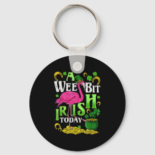 Een beetje Iers vandaag sint-Patricks dag Flamingo Sleutelhanger