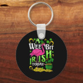 Een beetje Iers vandaag sint-Patricks dag Flamingo Sleutelhanger (Voorkant)