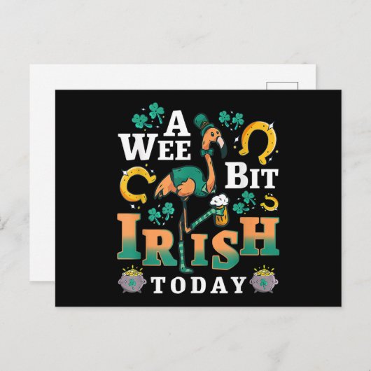 Een beetje Iers vandaag | St. Patrick's Day Flamin Uitnodiging Briefkaart (Voorkant / Achterkant)