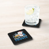 Een beetje ijzig sneeuwman sneeuwkerst voelen bier onderzetter (Rechterzijde)