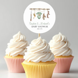 Een beetje jager baby shower cupcake topper ronde sticker