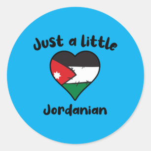 Een beetje Jordaanse cute Jordan vlag hart Ronde Sticker
