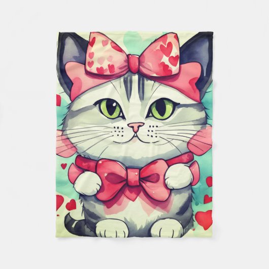 Een beetje kattenliefde fleece deken (Voorkant)