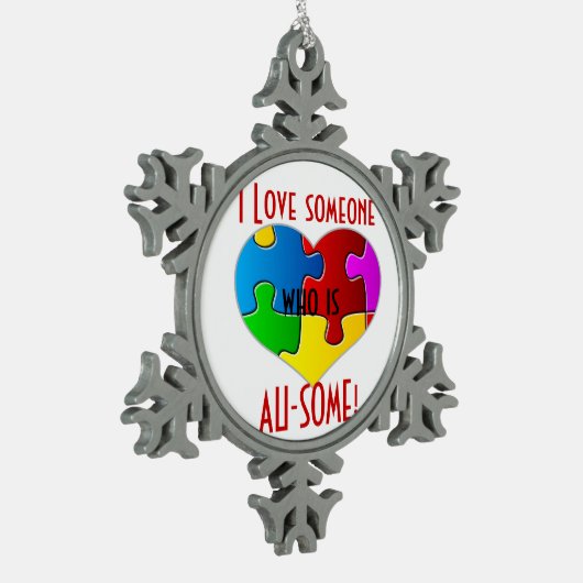 Een beetje kerstmis! tin sneeuwvlok ornament (Links)