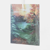 Een beetje kleur bij het meer glas ornament (Voorkant links)