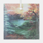 Een beetje kleur bij het meer glas ornament (Voorkant)