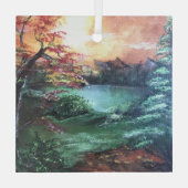 Een beetje kleur bij het meer glas ornament (Achterkant)