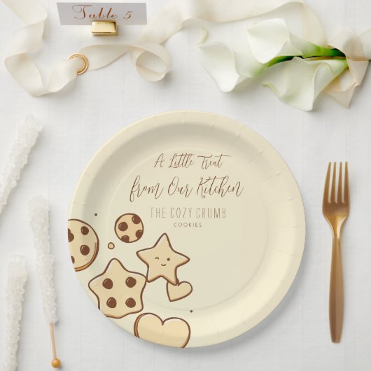 Een beetje lekkers uit onze keuken (Cream) Papieren Bordje (Huwelijk)