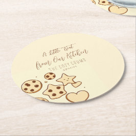 Een beetje lekkers uit onze keuken (Cream) Ronde Kartonnen Onderzetter