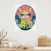 Een beetje lentekruitenbloemfee poster (Keuken)