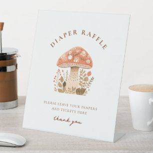 Een beetje leuk Guy Mushroom Baby shower Reclamebord Met Voetstuk