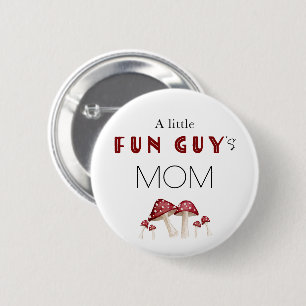 Een beetje leuk man rode paddenstoel Baby shower f Ronde Button 5,7 Cm