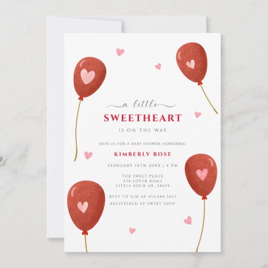 Een beetje lief ballon Valentijns Baby shower Kaart (Voorkant)