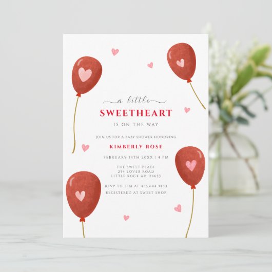 Een beetje lief ballon Valentijns Baby shower Kaart (Staand voorkant)