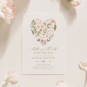 Een beetje lief bloemenhart Baby shower Kaart