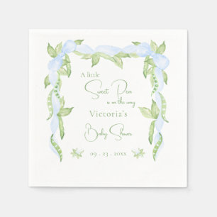 Een beetje lief erwtenblauw jongetje Baby shower Servet