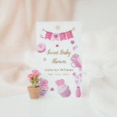 Een beetje lief roze Baby shower Cadeaulabel