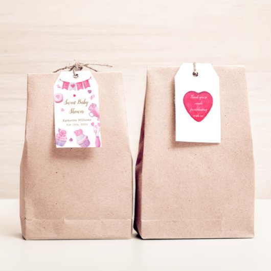 Een beetje lief roze Baby shower Cadeaulabel