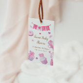 Een beetje lief roze Baby shower Cadeaulabel