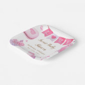 Een beetje lief roze Baby shower Papieren Bordje (Gebogen)