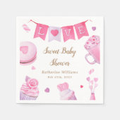 Een beetje lief roze Baby shower Servet (Voorkant)