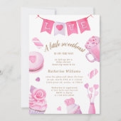 Een beetje lief roze Baby shower uitnodiging (Voorkant)