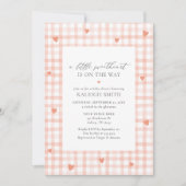 Een beetje lief roze gingham meisje Baby shower Kaart (Voorkant)