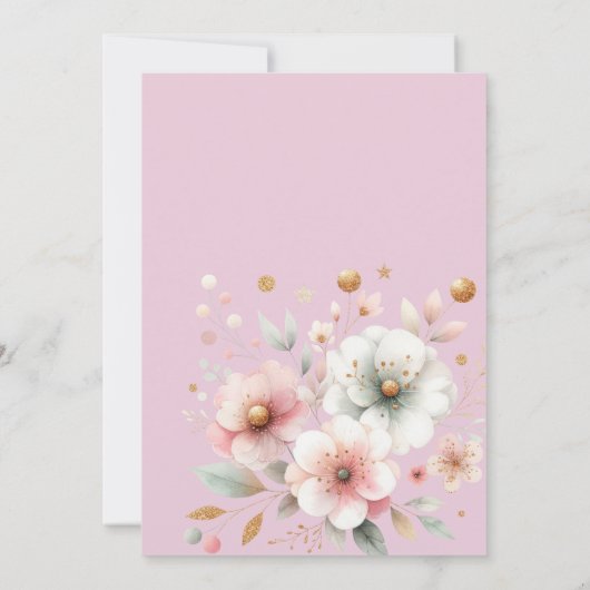 Een beetje lief roze kleding meisje Baby shower Kaart (Achterkant)