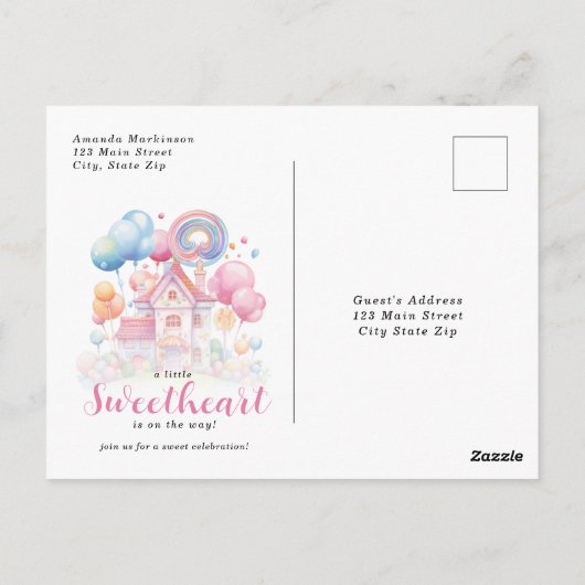 Een beetje lief Snoep Baby shower uitnodiging (Achterkant)