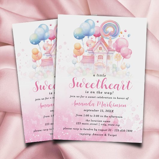 Een beetje lief Snoep Baby shower uitnodiging