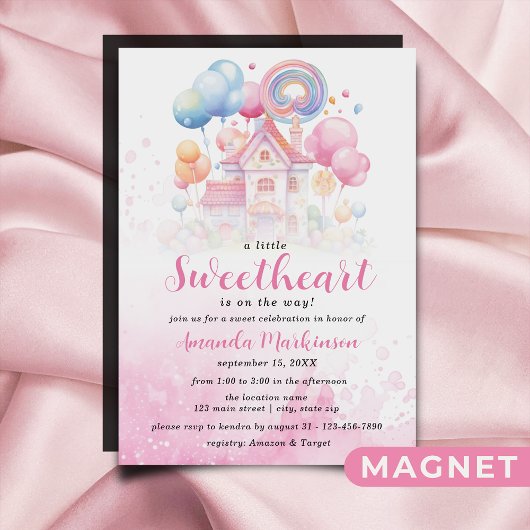 Een beetje lief Snoep Baby shower uitnodiging Magnetische Uitnodiging