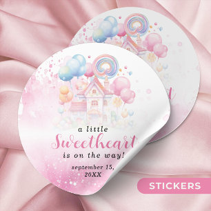 Een beetje lief Snoep Baby shower uitnodiging Ronde Sticker