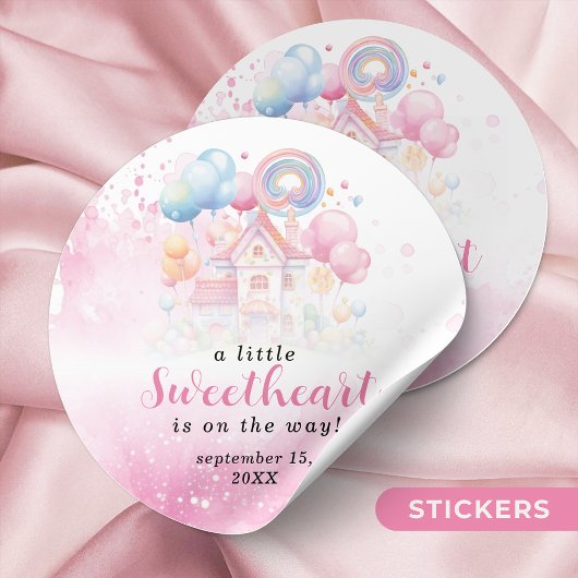 Een beetje lief Snoep Baby shower uitnodiging Ronde Sticker