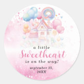Een beetje lief Snoep Baby shower uitnodiging Ronde Sticker (Voorkant)