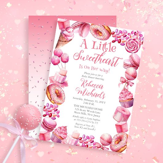 Een beetje lief Snoep Lijst Meisje Baby shower Kaart