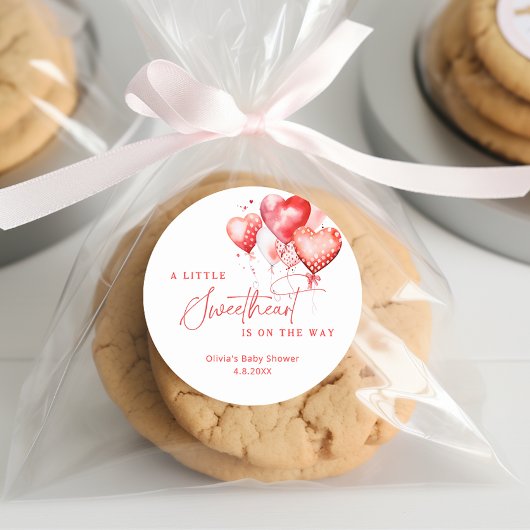 Een beetje lief Valentijn ballonnen Baby shower Ronde Sticker