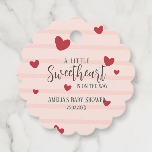 Een beetje lief valentijn harten baby shower bedankjes labels (Achterkant)