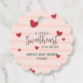 Een beetje lief valentijn harten baby shower bedankjes labels (Voorkant)