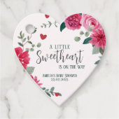 Een beetje lief valentijn harten baby shower bedankjes labels (Voorkant)