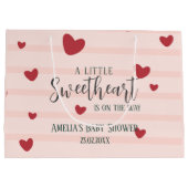 Een beetje lief valentijn harten baby shower groot cadeauzakje (Achterkant)