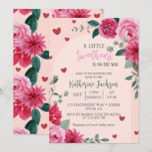 Een beetje lief valentijn harten baby shower kaart (Voorkant / Achterkant)