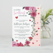 Een beetje lief valentijn harten baby shower kaart (Staand voorkant)