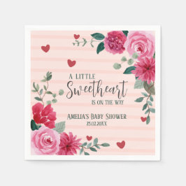 Een beetje lief valentijn harten baby shower servet