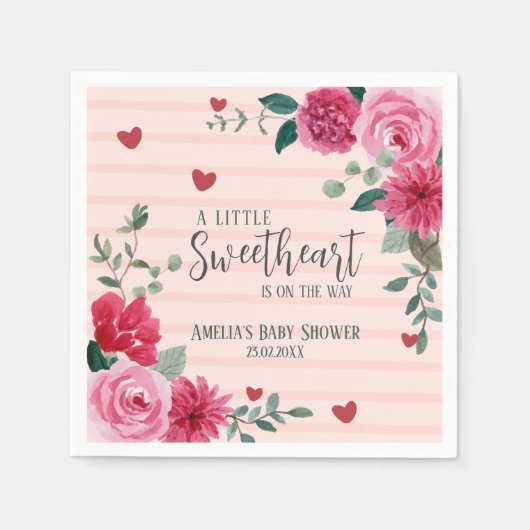 Een beetje lief valentijn harten baby shower servet (Voorkant)