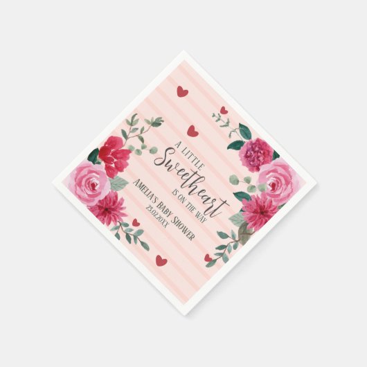 Een beetje lief valentijn harten baby shower servet (Hoek)