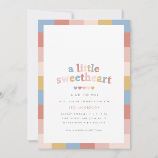 Een beetje lief Valentijns Baby shower Retro Kaart (Voorkant)