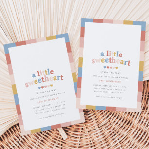Een beetje lief Valentijns Baby shower Retro Kaart