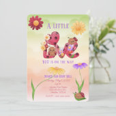 Een beetje liefde bug is op de weg Baby shower Kaart (Staand voorkant)